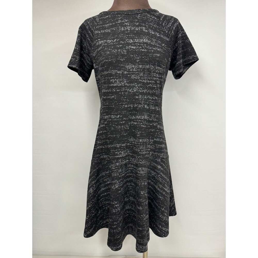 Ann Taylor Loft Women's Size 4 Short Sleeve Knee Length Dress Black Gray Soft
